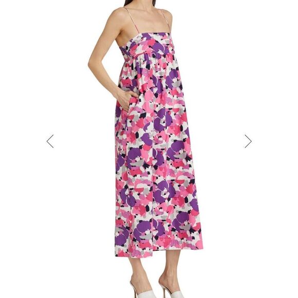 S/W/F C'est La Vie Ruched Bandeau Midi-Dress Size S Wedding Guest Dress NWT - Picture 1 of 8